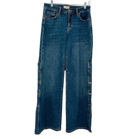Nili Lotan For Target High Rise Wide Leg Flare Baggy Jeans Size 6 Button Up - Picture 1 of 11